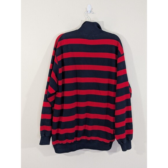 Vintage Polo Ralph Lauren Rugby Striped 1/4 Zip Pullover Sweatshirt XL Oversized - Picture 11 of 11